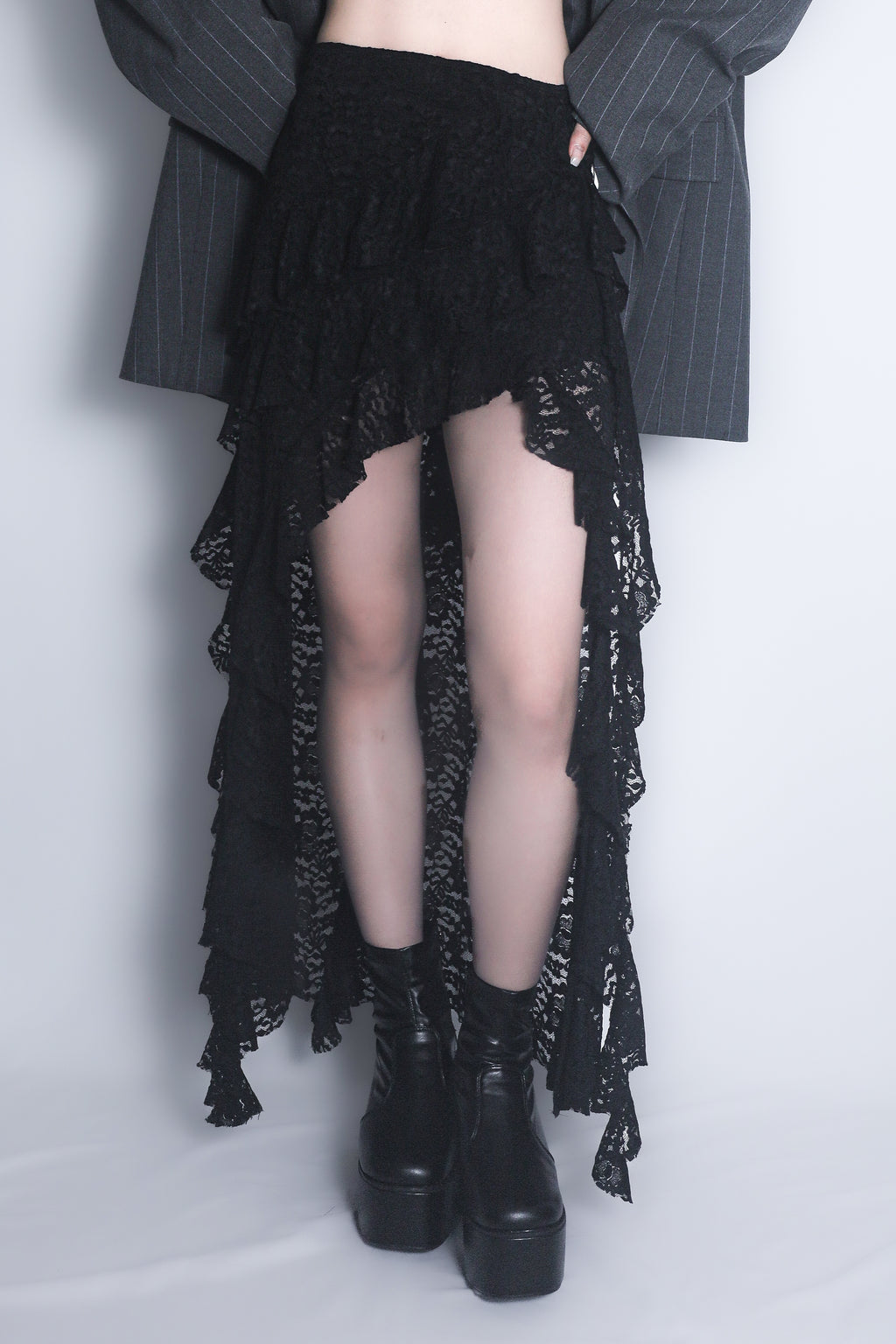 レースデザインロングスカート