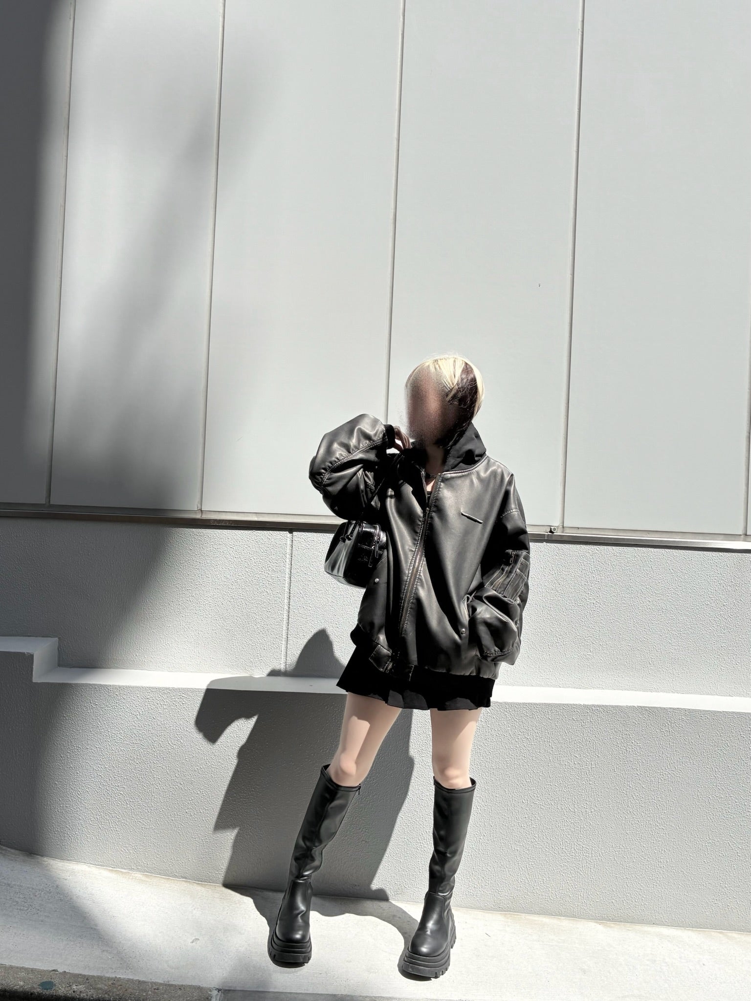 レザーフーディジャケット