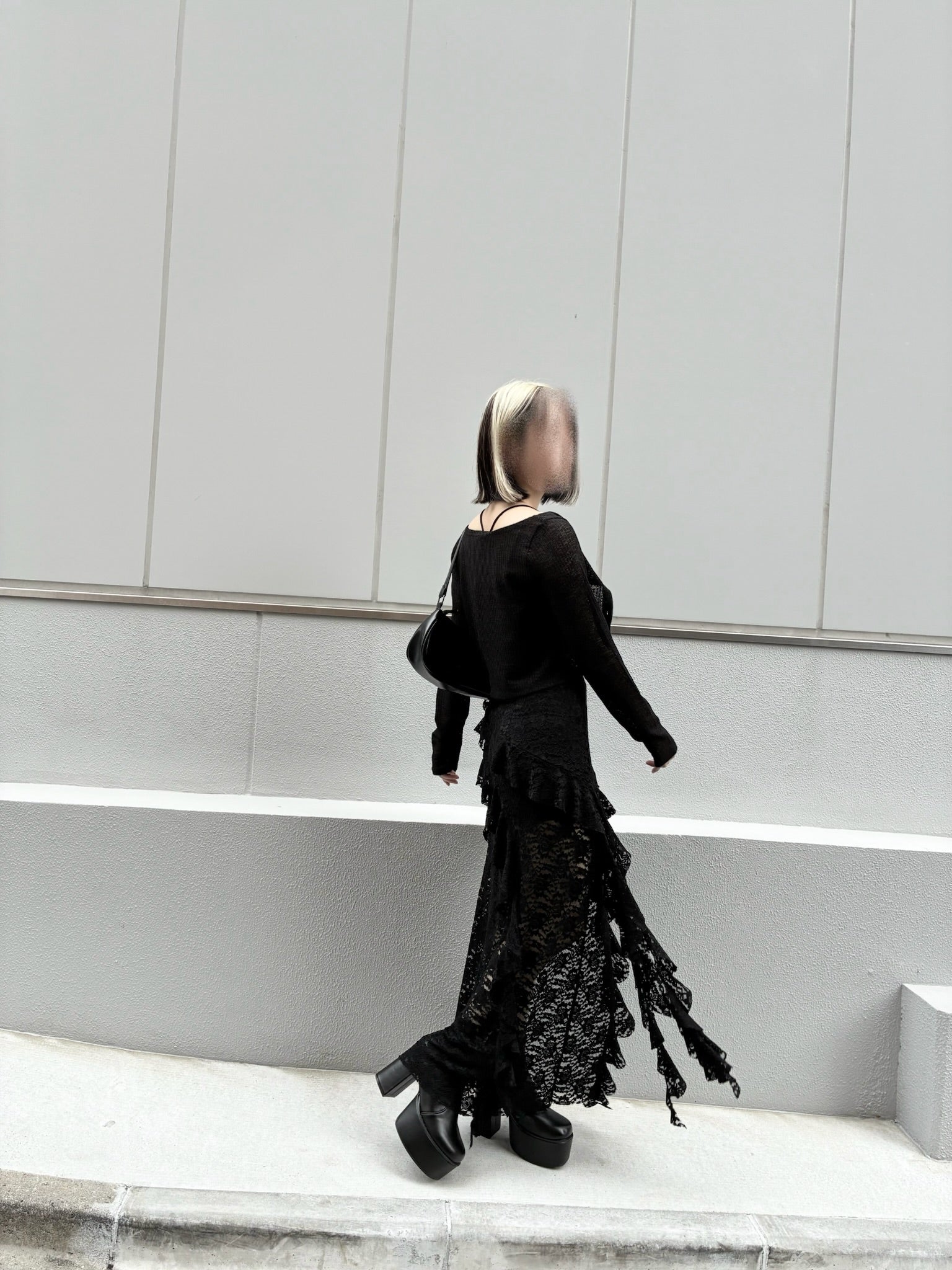 レースデザインロングスカート