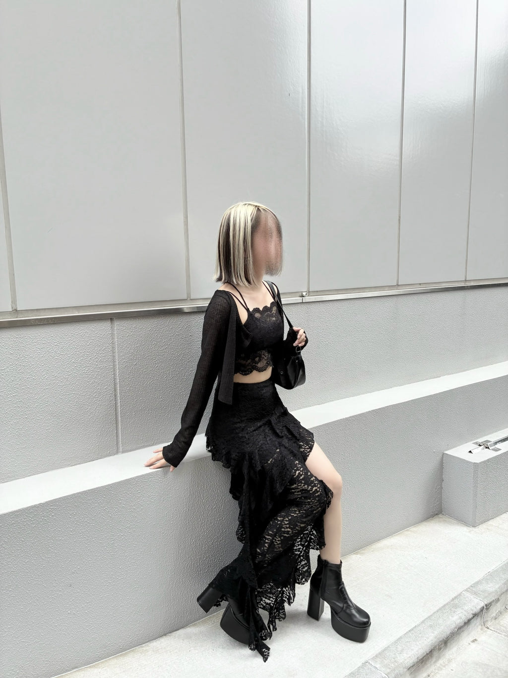 レースデザインロングスカート