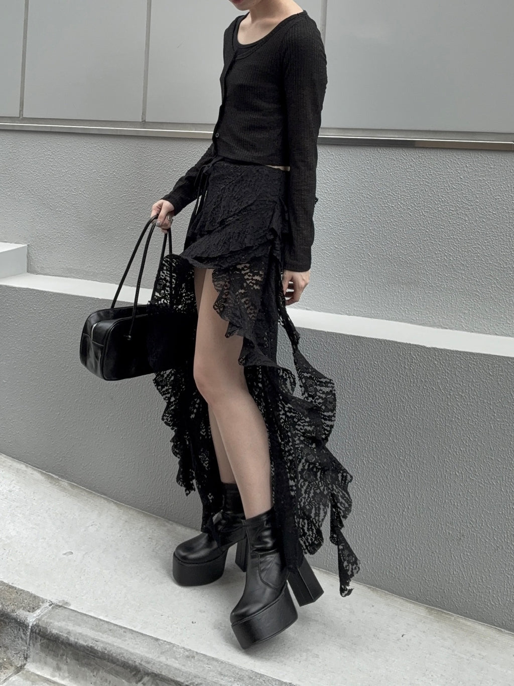 レースデザインロングスカート