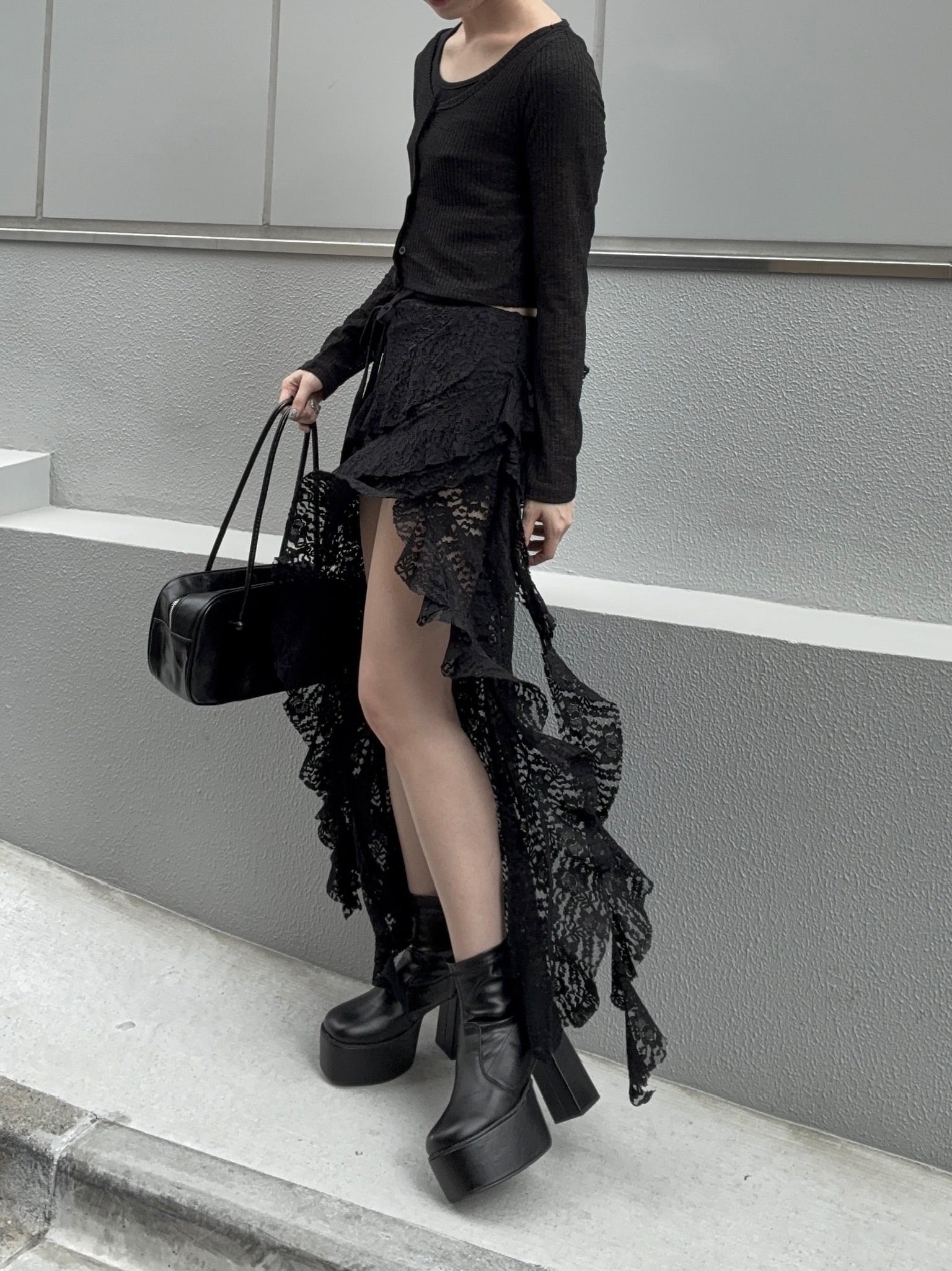 レースデザインロングスカート